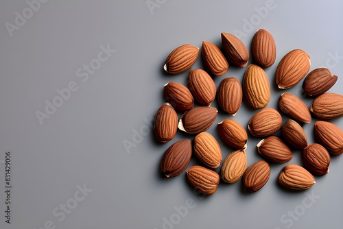 A circle of almond nuts, neatly arranged, highlighting their brown skins and healthy fats, a staple of nutritious diets, isolated on transparent background See Less
 photo