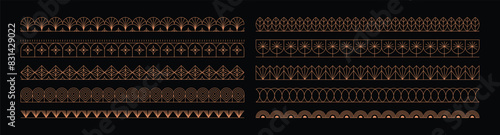 Vector design elements and simple illustrations in simple linear style, packaging template and stickers, minimal designs for golden foil printing, organic products, cosmetics, cards, invitations