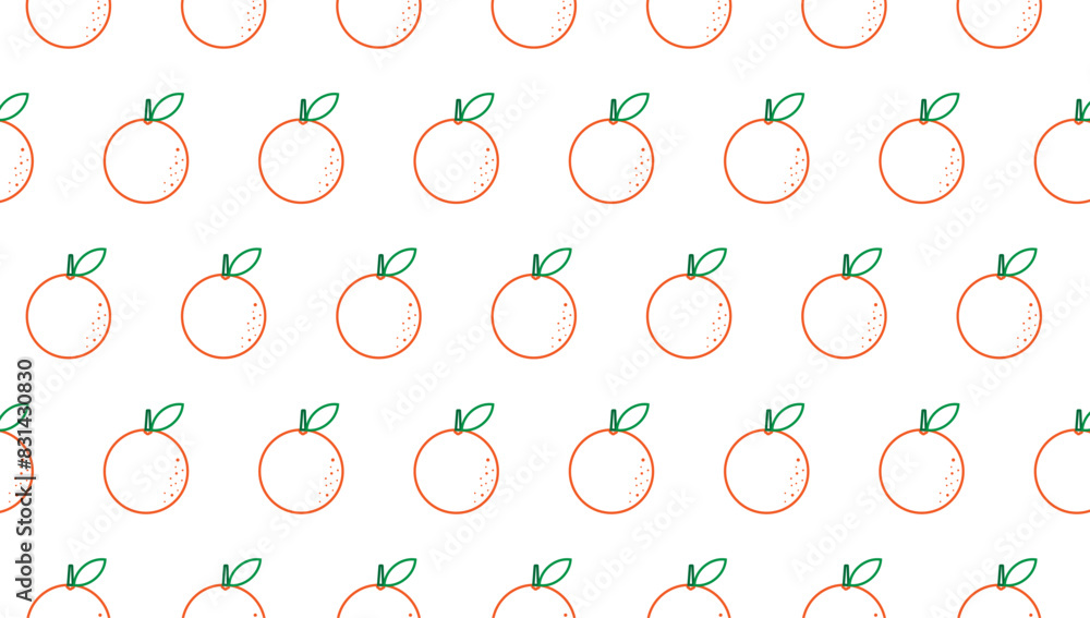 Seamless pattern with oranges on white background. Fabric pattern, background, label. Dessert. Menu. Vector illustration Seamless pattern with oranges on white background. Fabric pattern, background, label. Dessert. Menu. Vector illustration