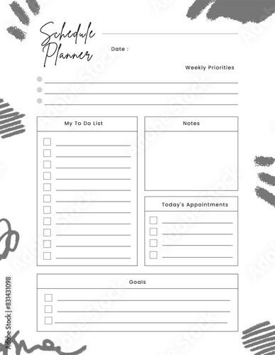 Minimalist Daily Schedule Planner Template KDP