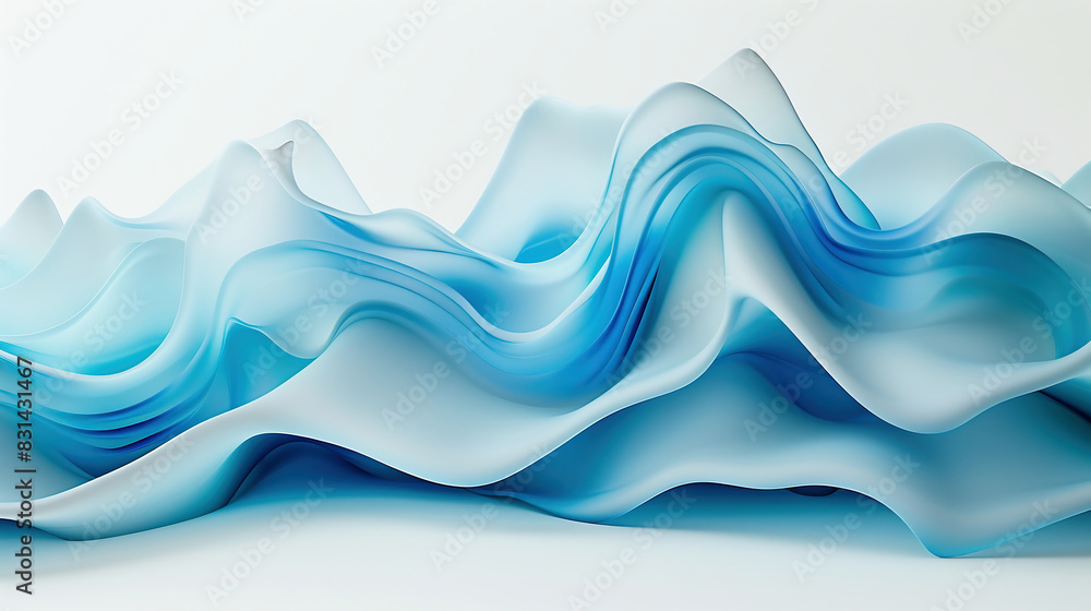Fototapeta premium Smooth flowing abstract blue waves background