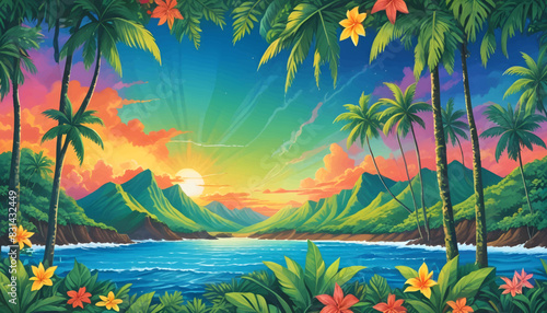 hawaii island vector illustration