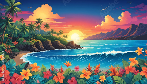 hawaii island vector illustration
