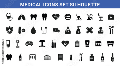 Medical Icons Set Silhouette