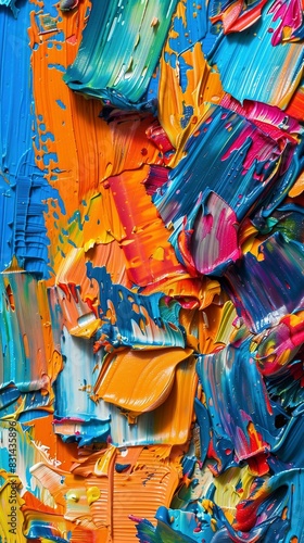 Colorful abstract paint strokes background