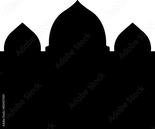 Mosque Building icon in flat vector for apps or web design template of the futuristic mosque and Ramadhan Kareem Islamic culture with beautiful  isolated on transparent background © Abdul