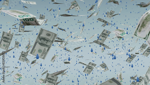Raining Money - 3D render