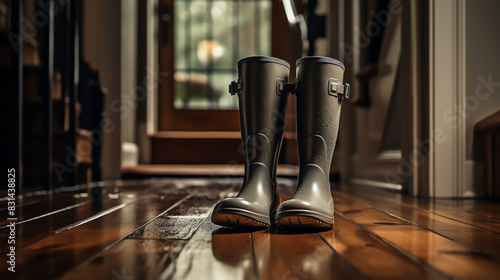 pairs of rubber boots photo