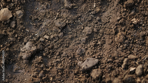 Close-Up View of Rich Soil Texture. Generative AI © Sascha