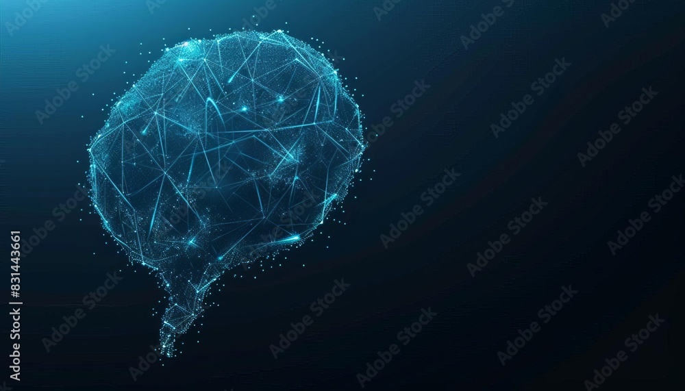 Digital brain-like light network, 3D illustration representing artificial intelligence and innovative technology on a dark background. Digital brain-like light network, 3D illustration representing artificial intelligence and innovative technology on a dark background.