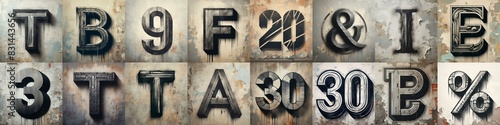 Graffiti style mono color Lettering Typeface. AI generated illustration