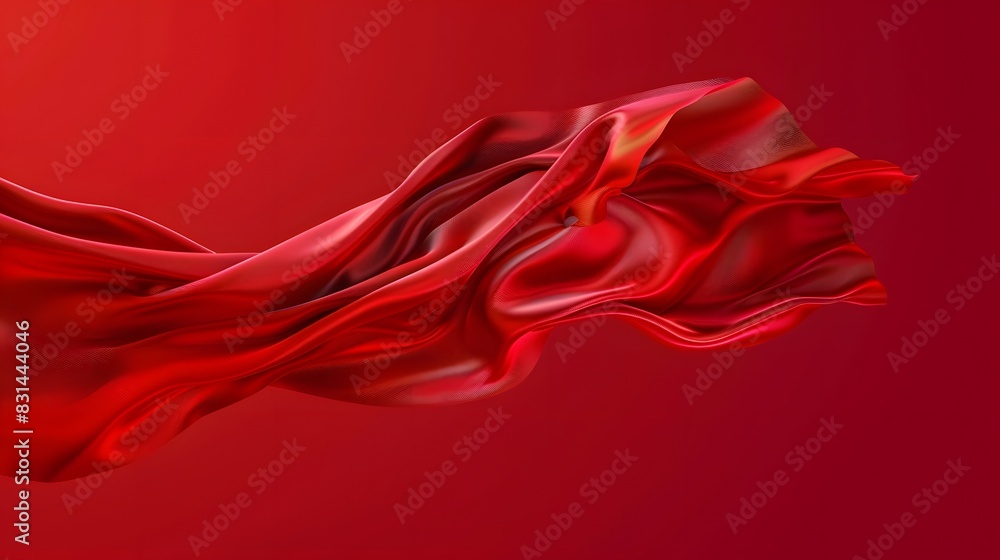 twists red silk on an isolated red background twists red silk on an isolated red background