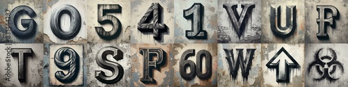 Graffiti style mono color Lettering Typeface. AI generated illustration