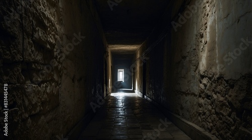 Wallpaper Mural A hauntingly ominous corridor, every inch exuding a sense of dread and mystery: shadows dancing in the dim light Torontodigital.ca