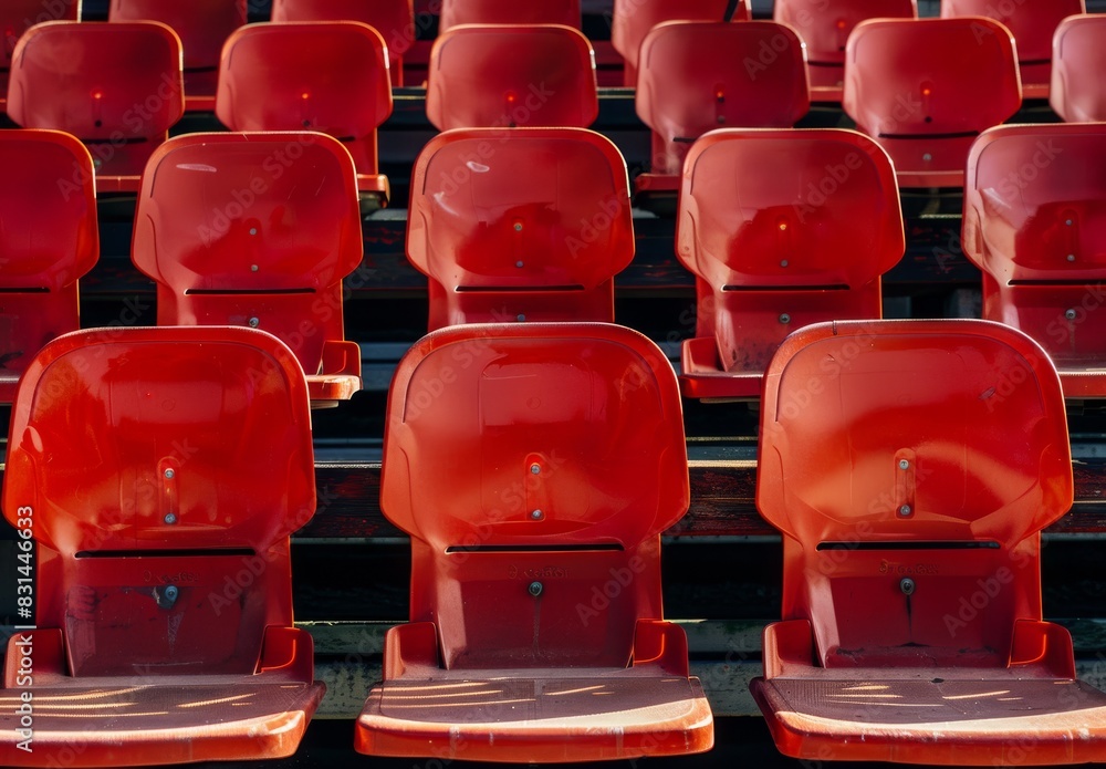 Naklejka premium Stadium seats will be empty. Matches will proceed without fans present.