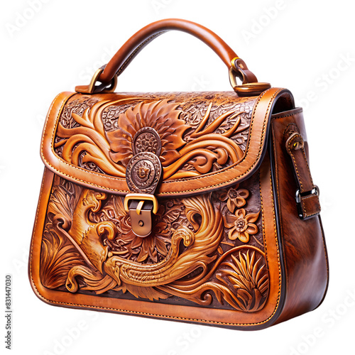 complex tangbao style leather carvings are present photo