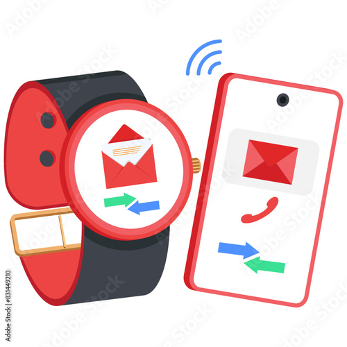 Connected Smartwatch and Smartphone (ID: 831449210)