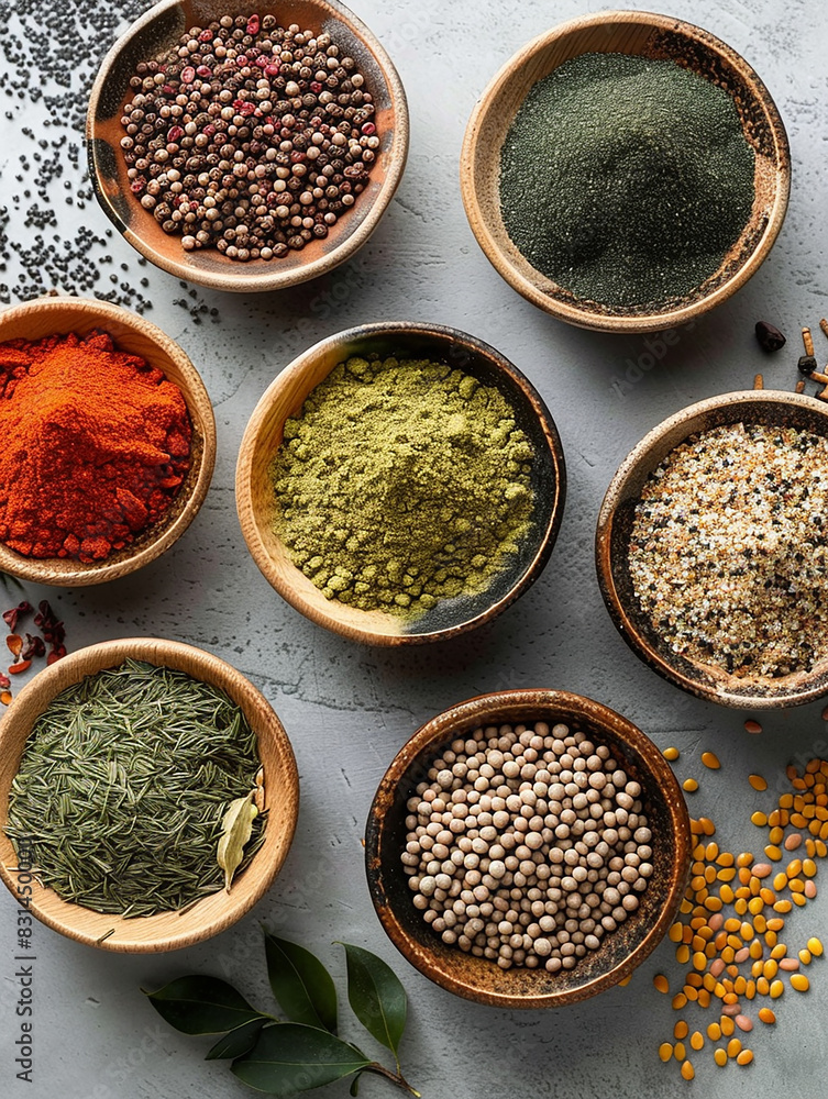 Photo of a variety of natural delicious cooking spices Photo of a variety of natural delicious cooking spices