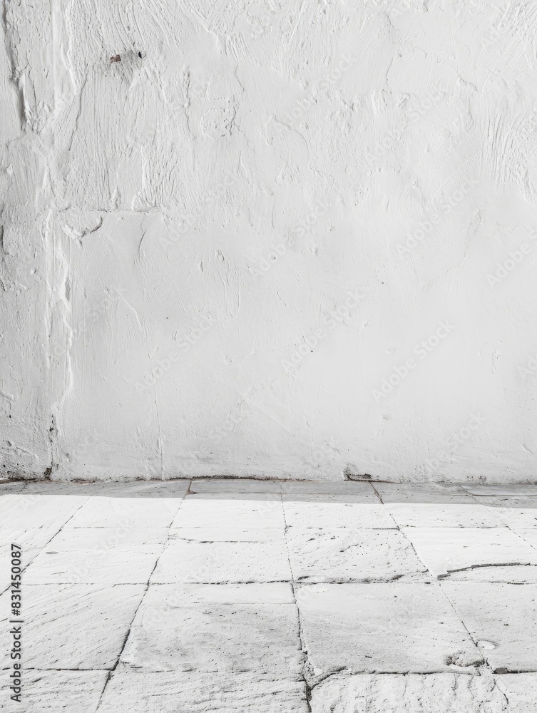 Fototapeta premium High-resolution image of a minimalist white wall, perfect for placing logos or letters