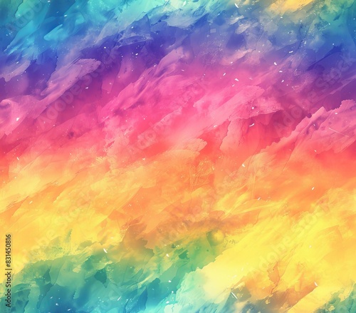 Vibrant Rainbow Watercolor Background for Creative Projects Generative AI