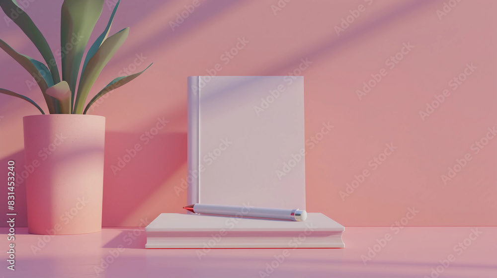 Journal notebook and pen on a simple desk Journal notebook and pen on a simple desk