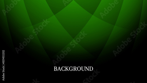 Black abstract background with green overlay texture and gradient shades, shell shape