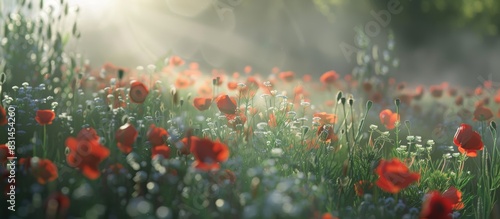natural landscape of poppy field in spring © carballo