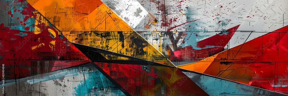 Naklejka premium a painting of a colorful abstract design