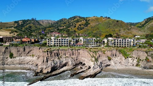 An Aerial Panning View at Shell Beach, San Luis Obispo, California