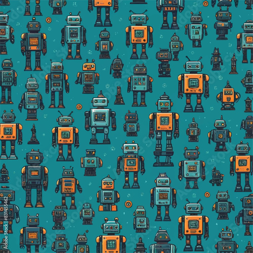 Tech and robotics elements pattern for designs