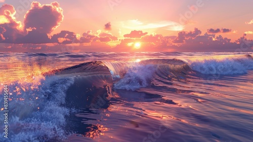 Lovely Morning Sunrise with Stunning Ocean Waves