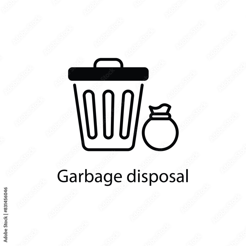 Garbage disposal vector icon Garbage disposal vector icon