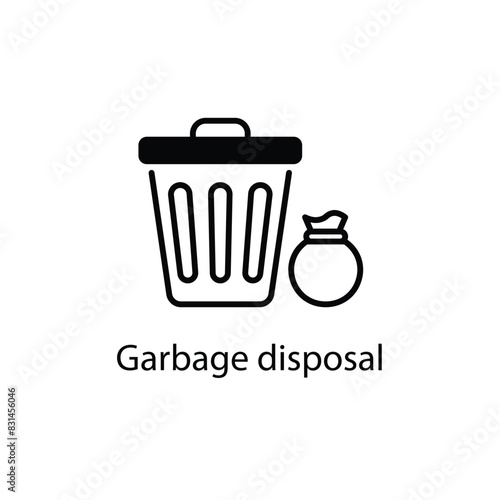 Garbage disposal vector icon