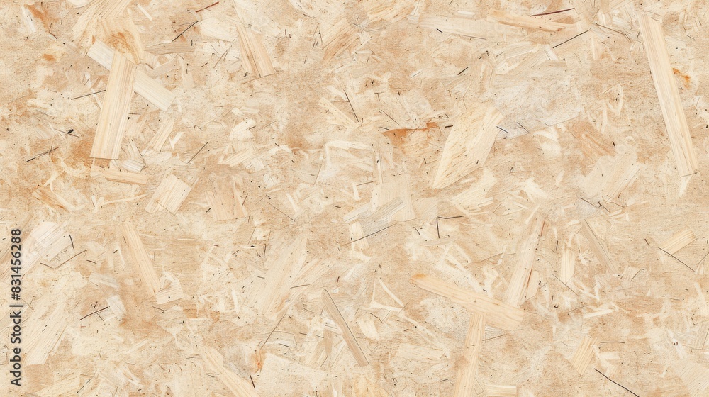 Fototapeta premium OSB board texture. Building panels from wooden chips. Simple pressed chipboard pattern. Wood texture