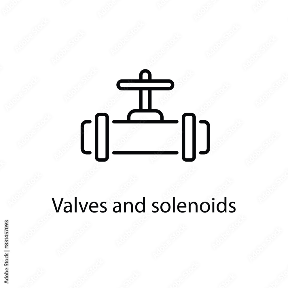 Valves and solenoids vector icon Valves and solenoids vector icon