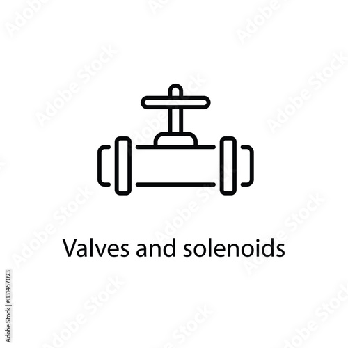 Valves and solenoids vector icon