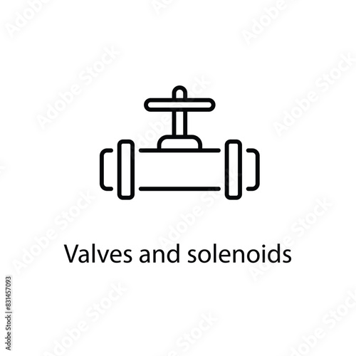 Valves and solenoids vector icon