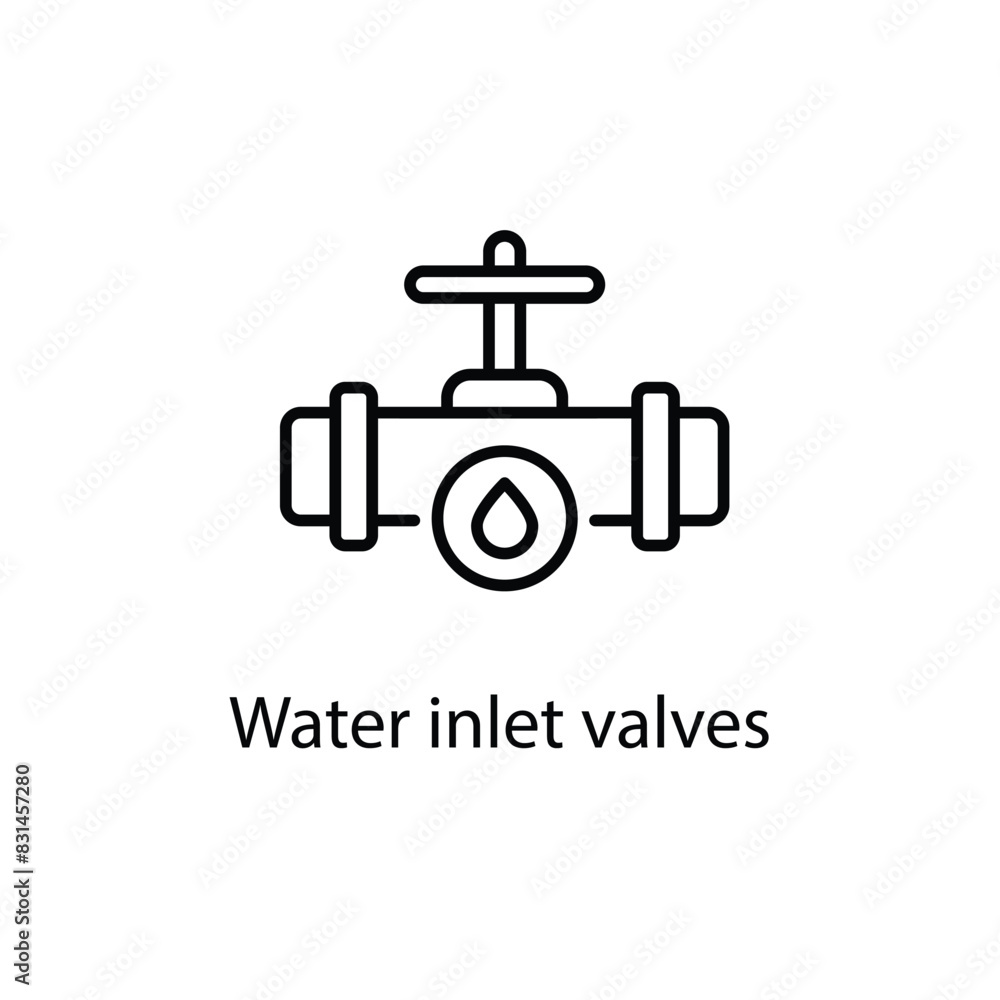 Water inlet valves vector icon Water inlet valves vector icon