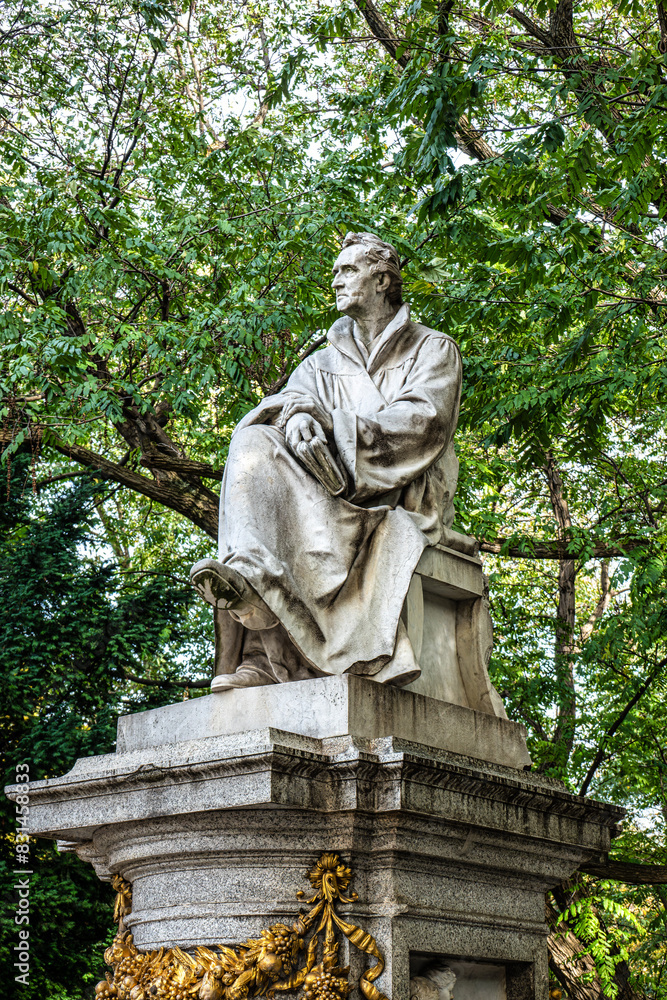 Justus Freiherr von Liebig memorial at Maximiliansplatz square of Munich, Germany.