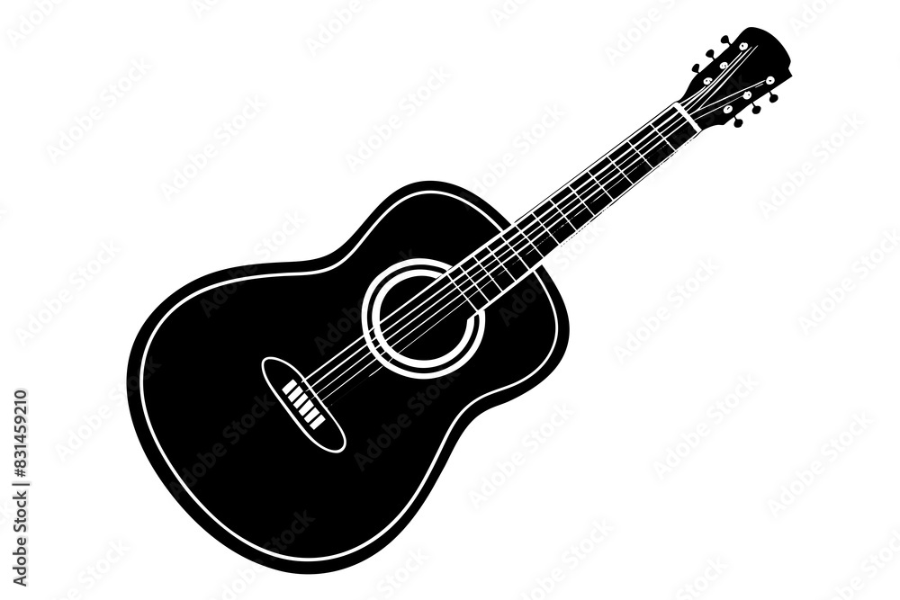 guitar silhouette vector illustration