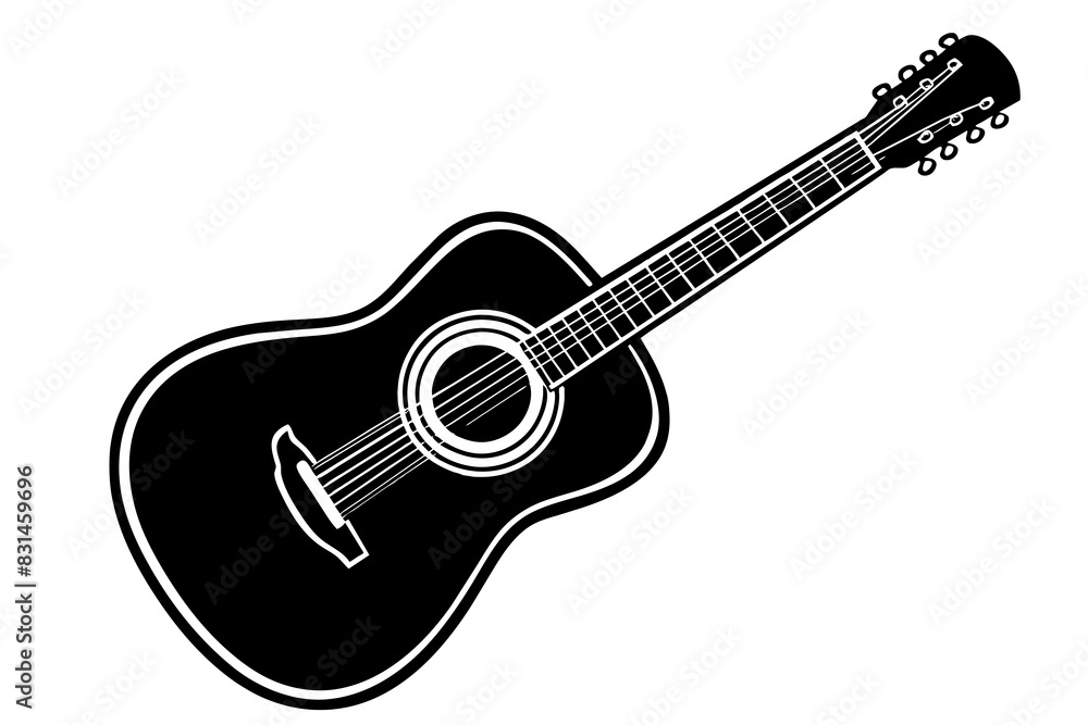 guitar silhouette vector illustration