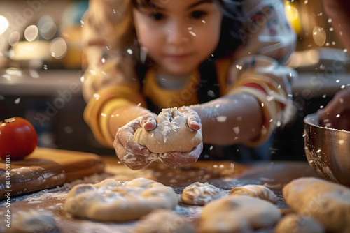 Love of hands and dough, teaching and learning baking, parent-child cookie making. Family, connection, and development via flour, baking, and quality time.