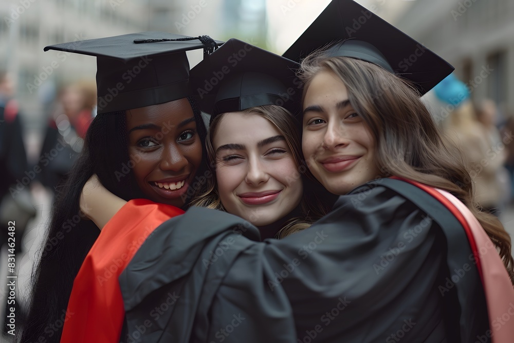 Fototapeta premium Graduation in square academic cap background