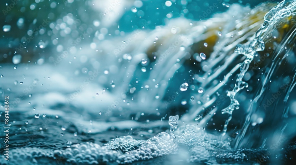 A close-up of water droplets cascading down the smooth surface of a hydroelectric turbine, each one contributing to the generation of clean, renewable power. A close-up of water droplets cascading down the smooth surface of a hydroelectric turbine, each one contributing to the generation of clean, renewable power.