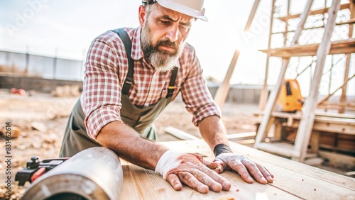 Worker Injured While Sawing Finger with Circular Saw - Work Injury Accident Image