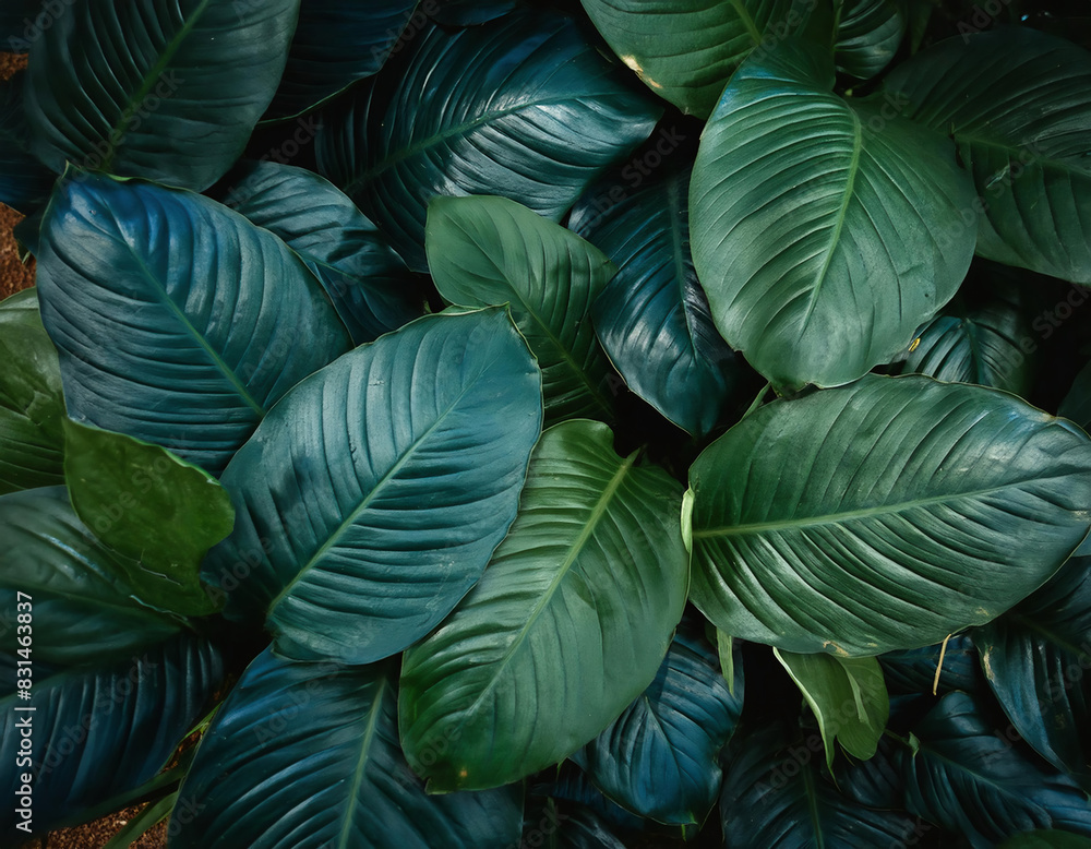 custom made wallpaper toronto digitalA close-up view of the texture of fresh green leaves, forming a tropical foliage pattern