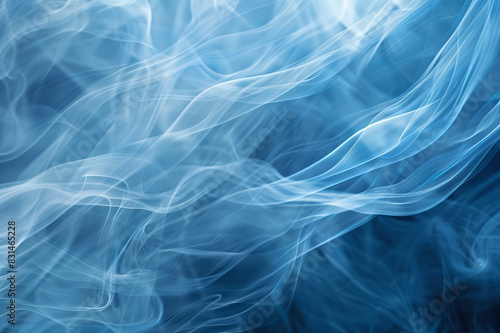 Abstract, blue background, with smoky lines and empty space