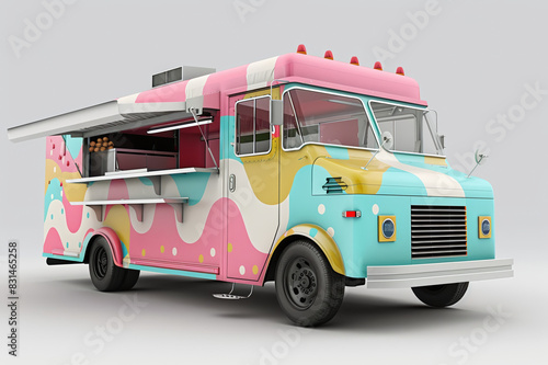 Restaurant truck on wheels for selling ice cream and drinks