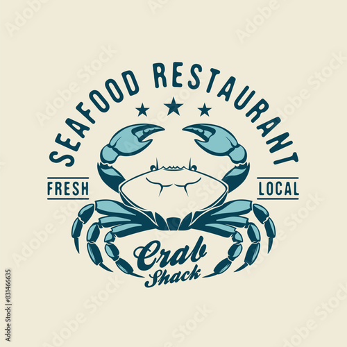 Crab seafood restaurant logo