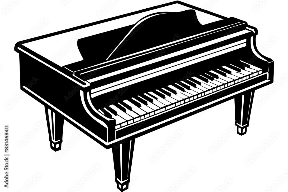 piano silhouette vector illustration piano silhouette vector illustration